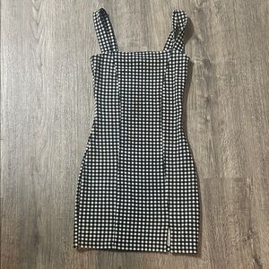 H&M Black and White Gingham Mini Dress